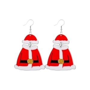 Acrylic Santa Outfit Christmas Dangle Earrings